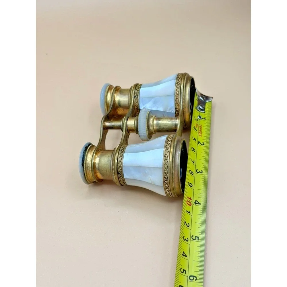 Antique Geo H Doerr Spokane Paris Mother of Pearl Opera Glasses w/ Case